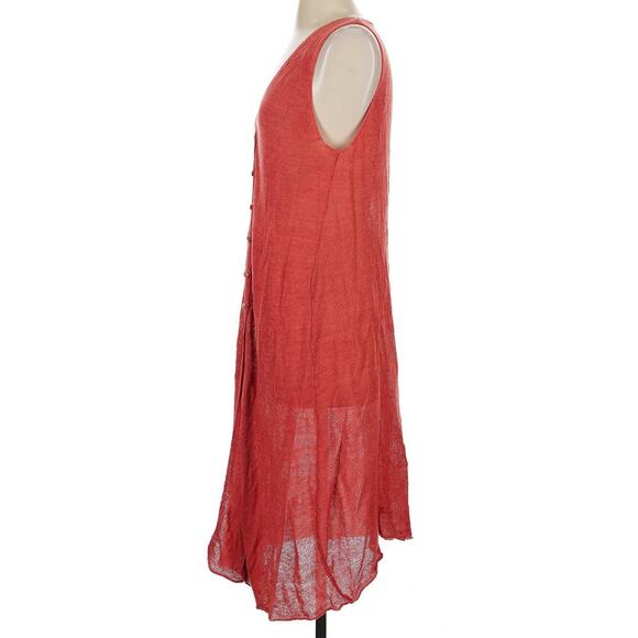 Cult Gaia Holly Linen Blend Tangerine Sleeveless Long Knit Top Cardigan Small - Picture 4 of 8